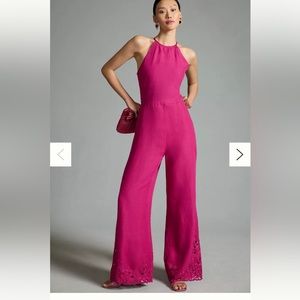 NWT Anthropologie linen cutout jumpsuit